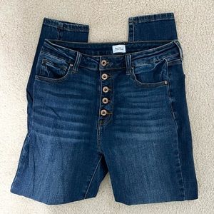 Special A Denim Skinny Jeans Button Fly Buttons High Waisted